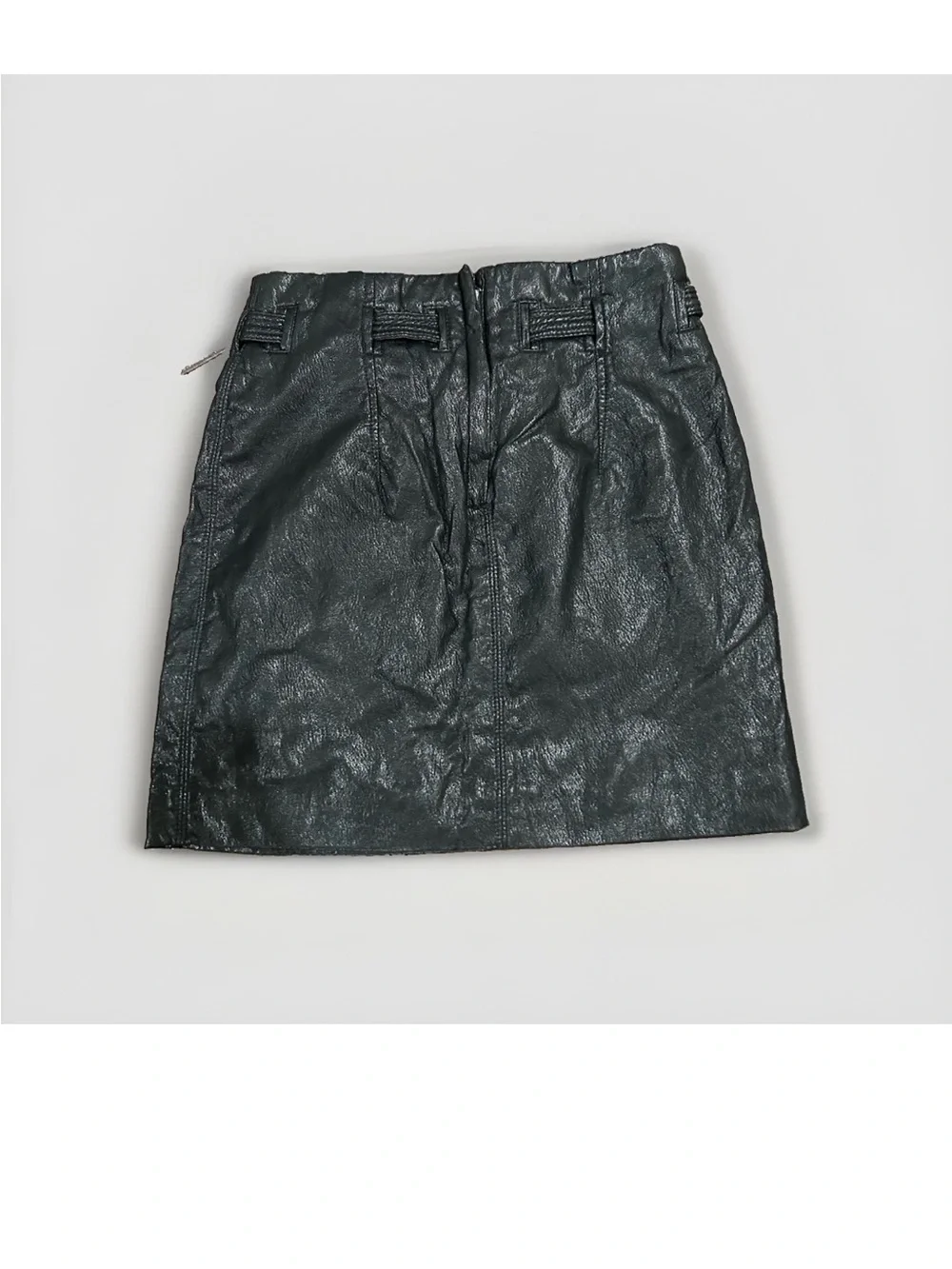 Free People Vegan Leather skirt women Black Chic City bikercore